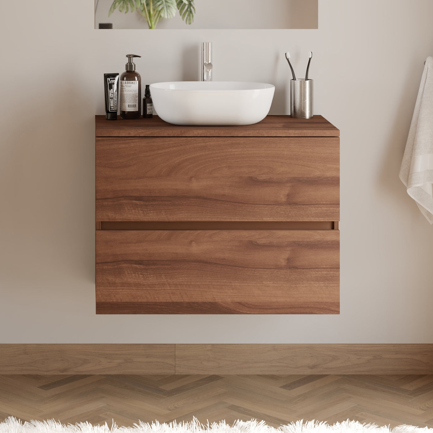 Meuble de salle de bain IDA 60 cm zeus nogal sans miroir