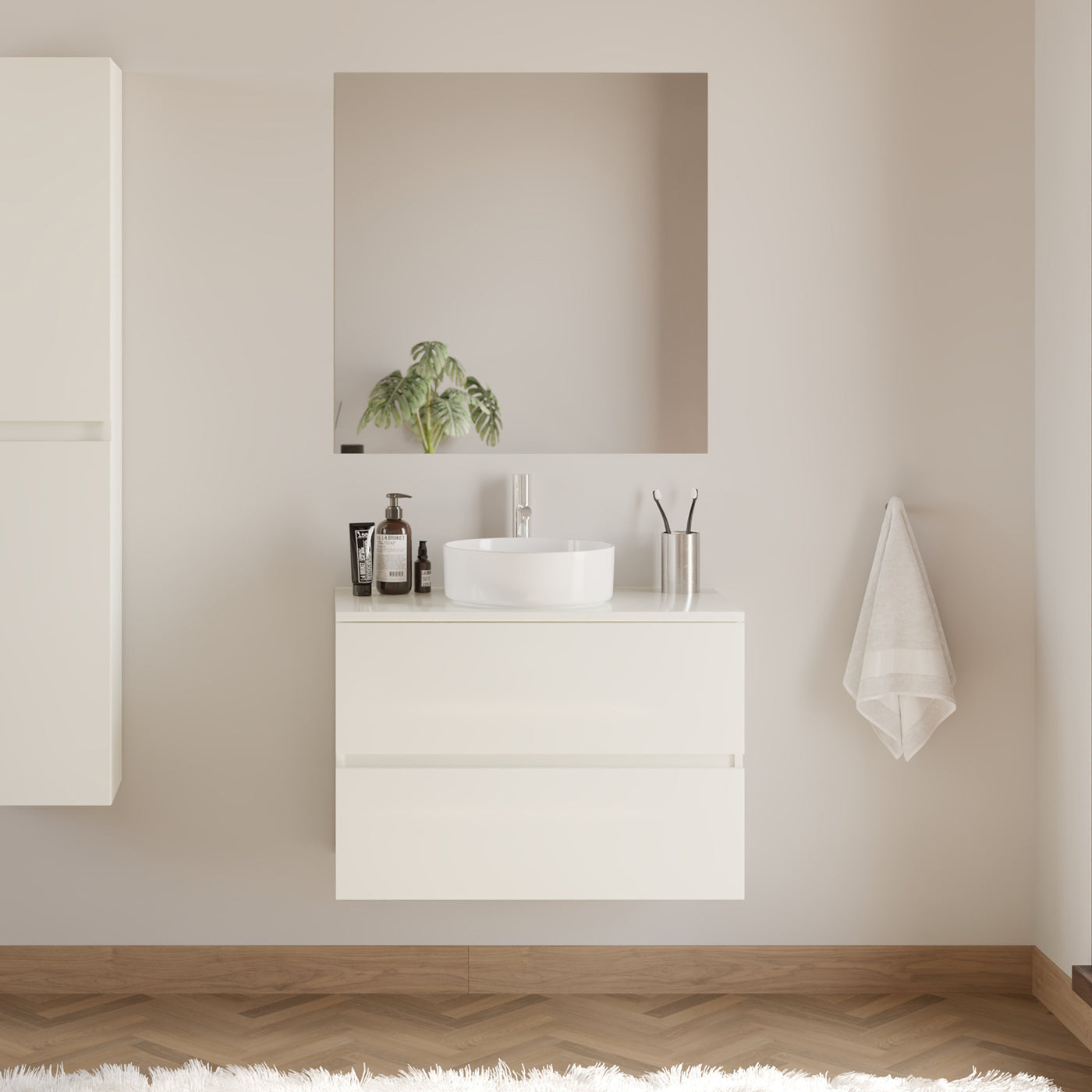 Meuble de salle de bain IDA 70 80 cm vasque ares blanc