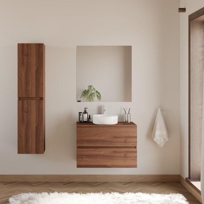 Meuble de salle de bain IDA 70 80 cm vasque ares nogal scene