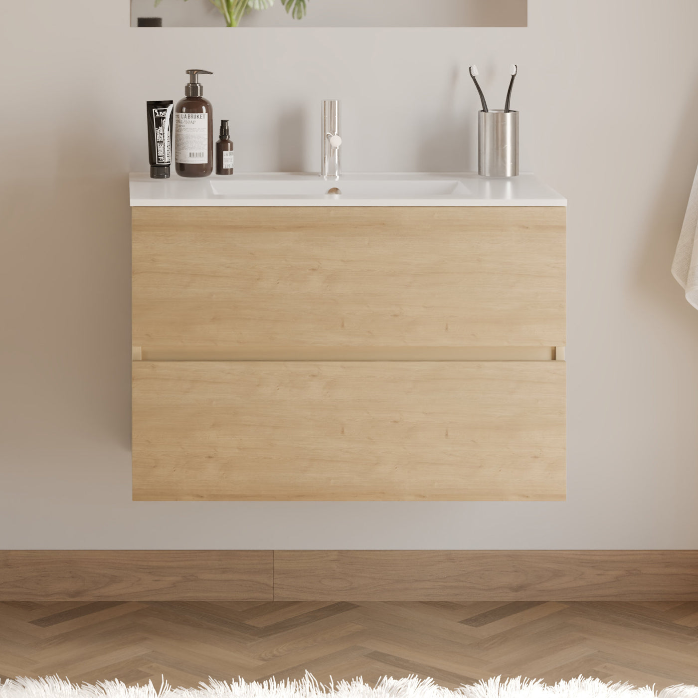 Meuble de salle de bain IDA 70 80 cm plan vasque Nebraska sans miroir