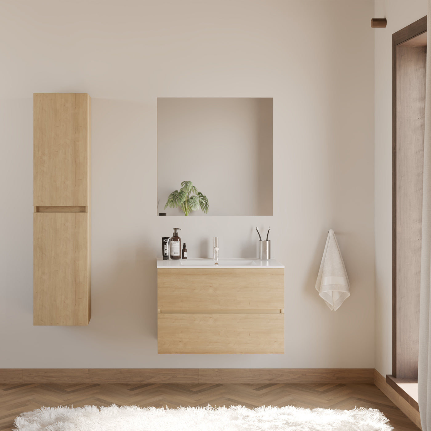 Meuble de salle de bain IDA 70 80 cm plan vasque Nebraska scene
