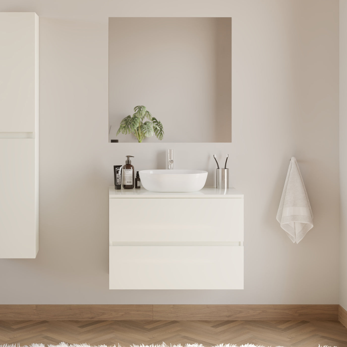 Meuble de salle de bain IDA 70 80 cm vasque zeus blanc