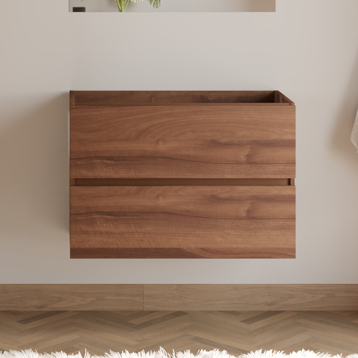 Meuble de salle de bain IDA 70 80 cm meuble seul nogal sans miroir