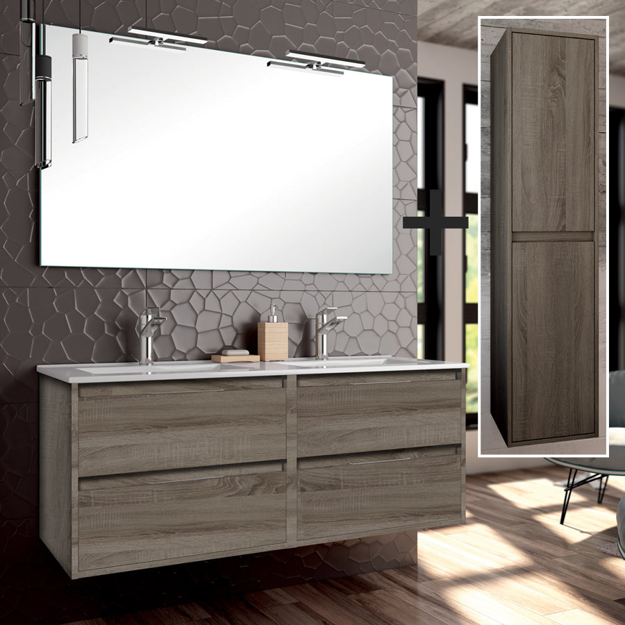 Meuble de salle de bain IRIS 120 cm britannia colonne