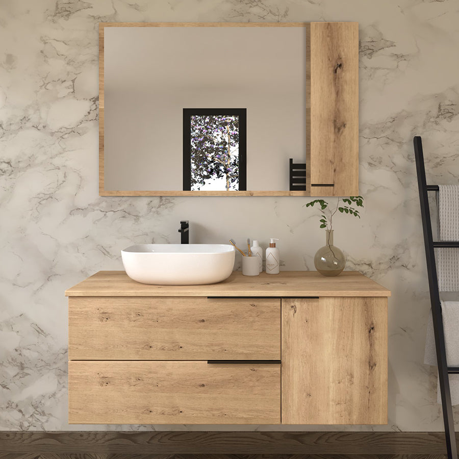 Meuble de salle de bain KING 120 cm vasque zeus miroir armoire