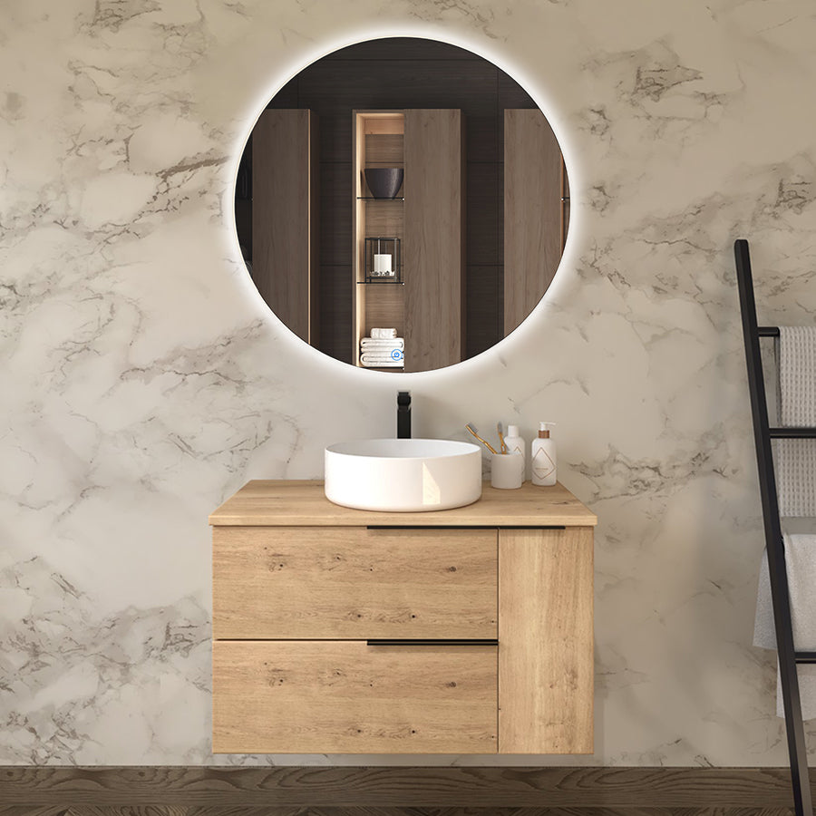 Meuble de salle de bain KING 80 cm vasque ares miroir solen