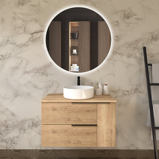 Meuble de salle de bain KING 80 cm vasque ares miroir solen