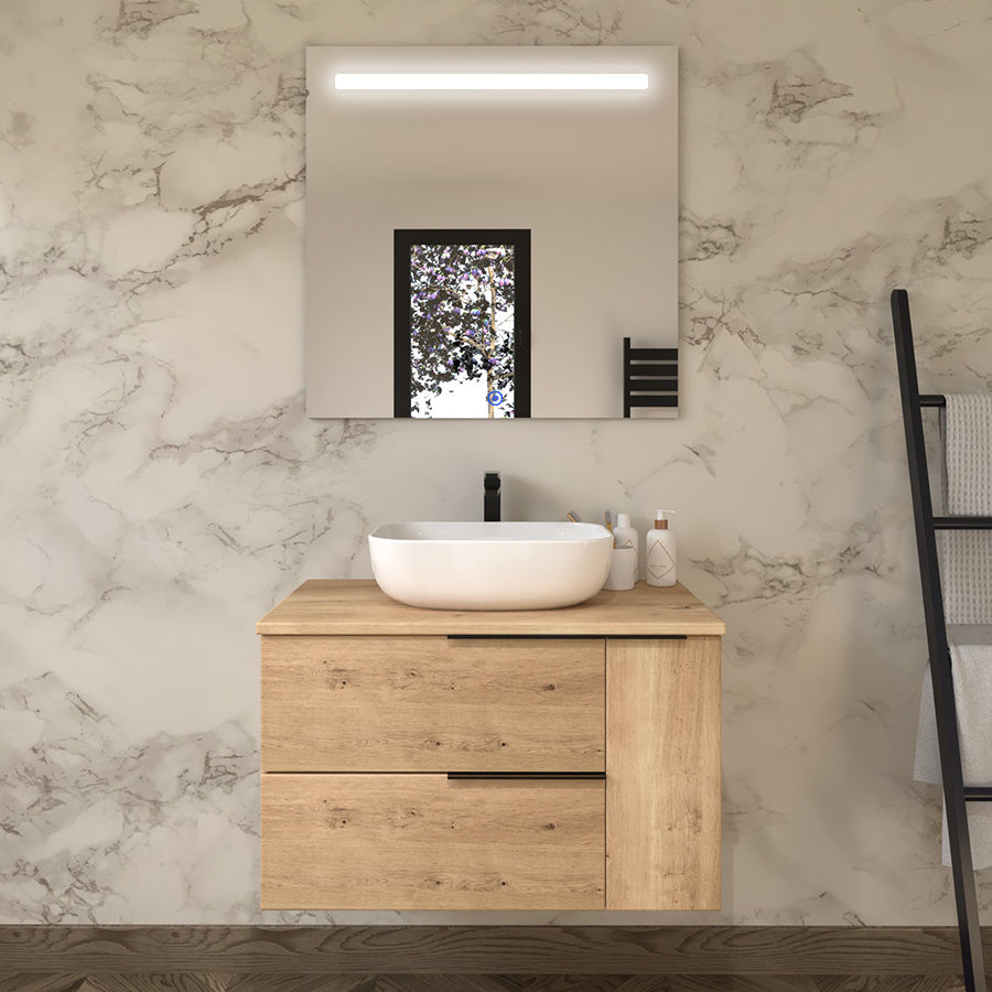 Meuble de salle de bain KING 80 cm vasque zeus miroir stam