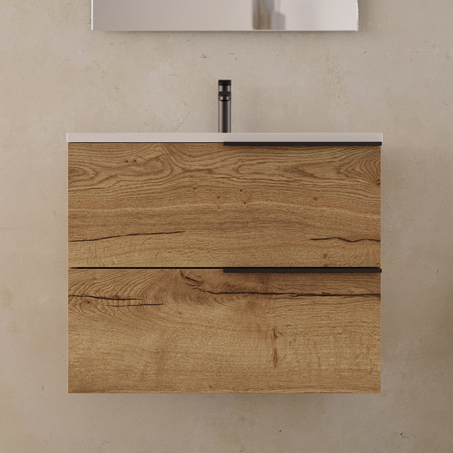 Meuble de salle de bain 60cm - sans miroir - 2 tiroirs - KING