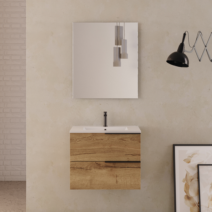 Meuble de salle de bain 60cm - sans miroir - 2 tiroirs - KING