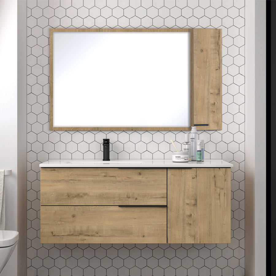 Meuble de salle de bain KING déporté 120 cm miroir armoire