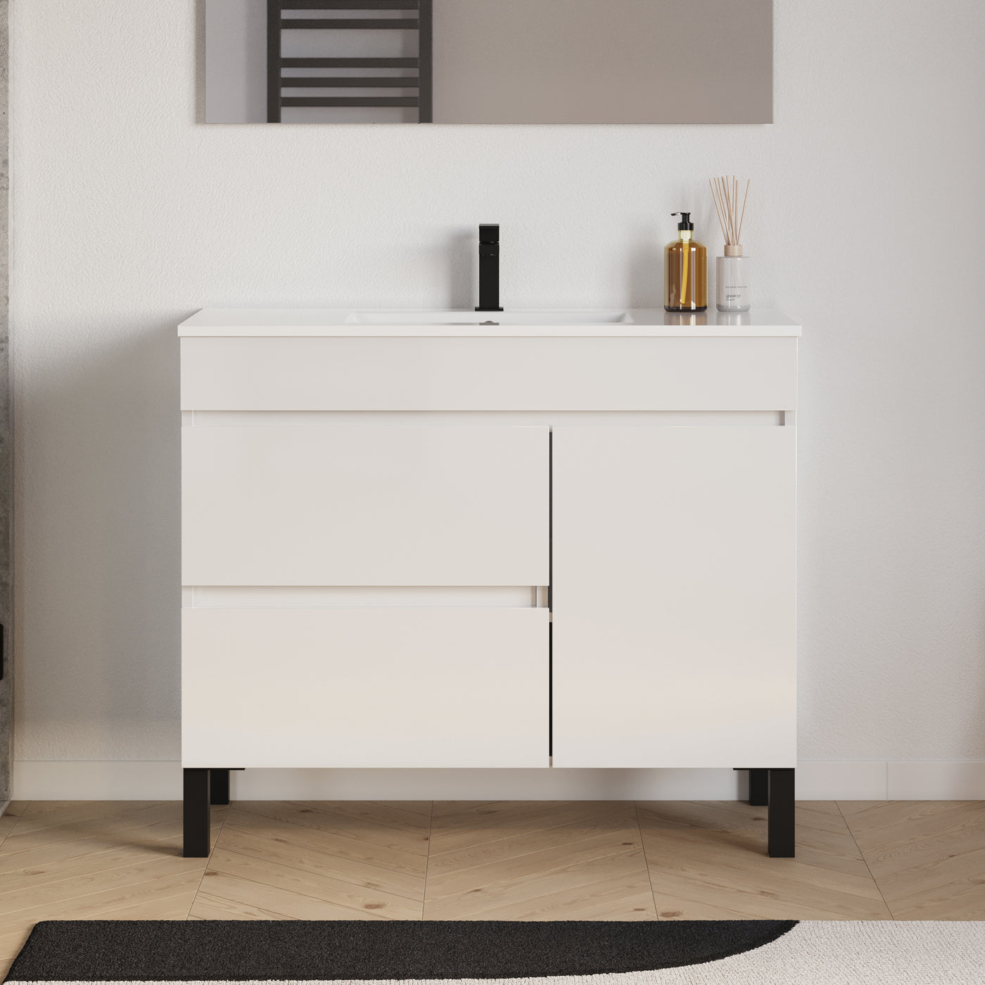 Meuble salle de bain LAZARO 100cm blanc