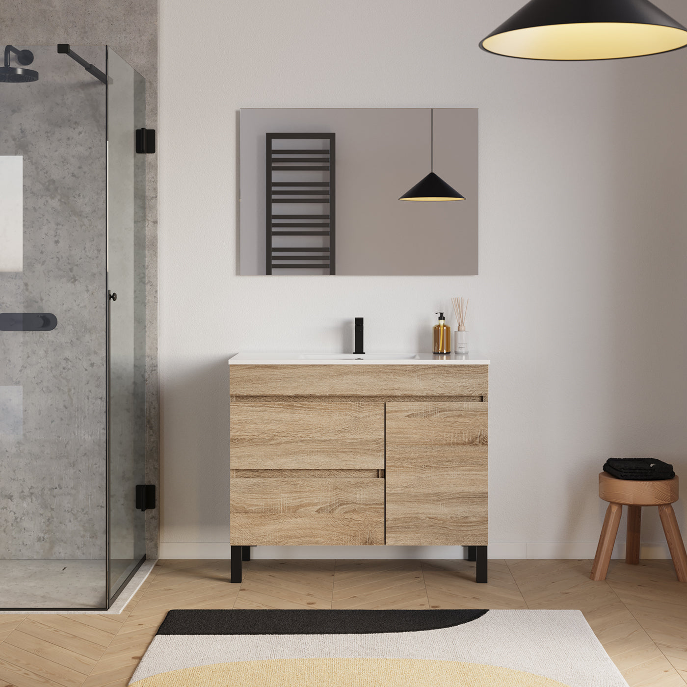 Ambiance meuble salle de bain LAZARO 100cm cambrian