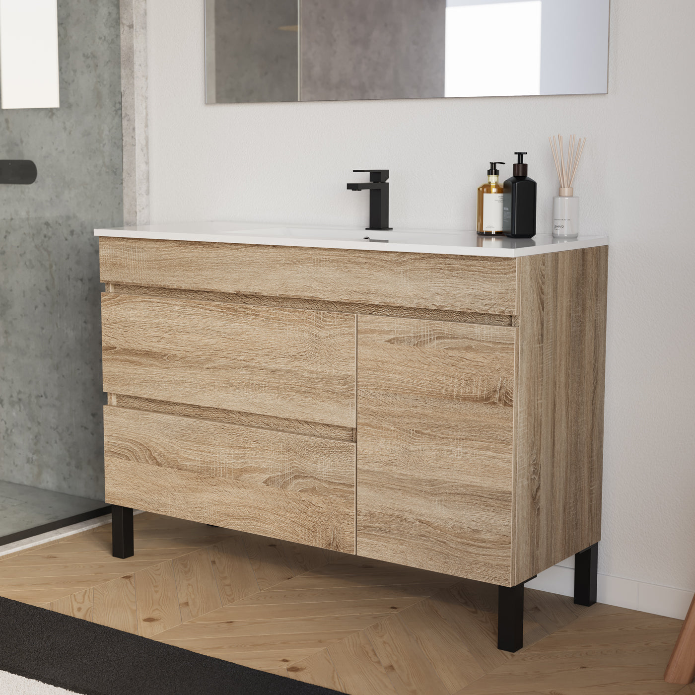 Meuble salle de bain LAZARO 120cm cambrian vue profil