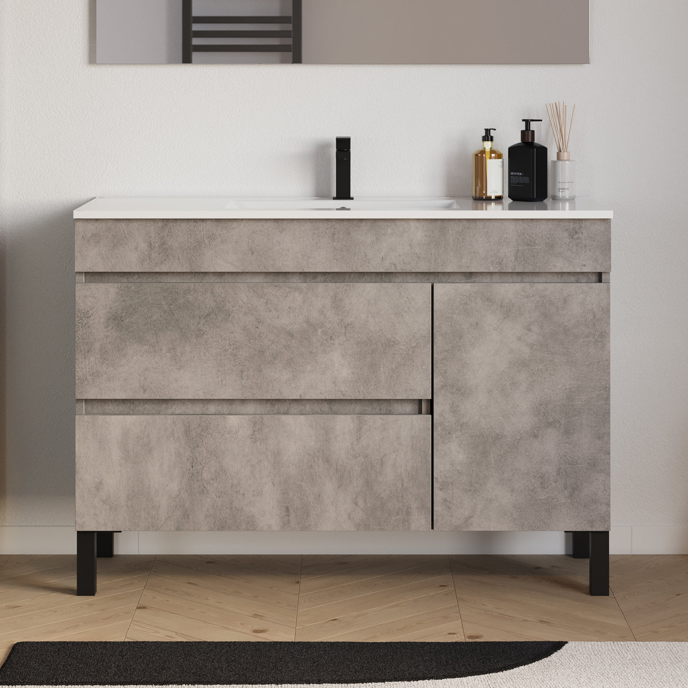 Meuble salle de bain LAZARO 120cm ciment