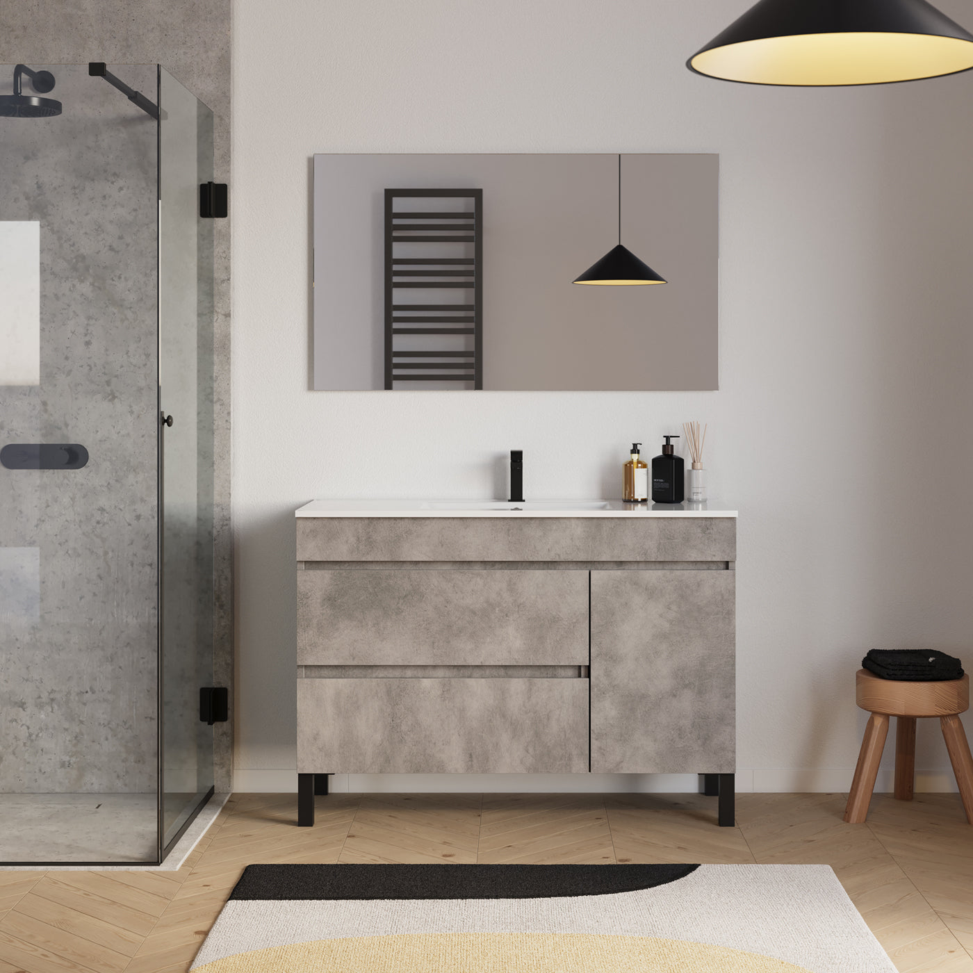 Ambiance Meuble salle de bain LAZARO 120cm ciment 