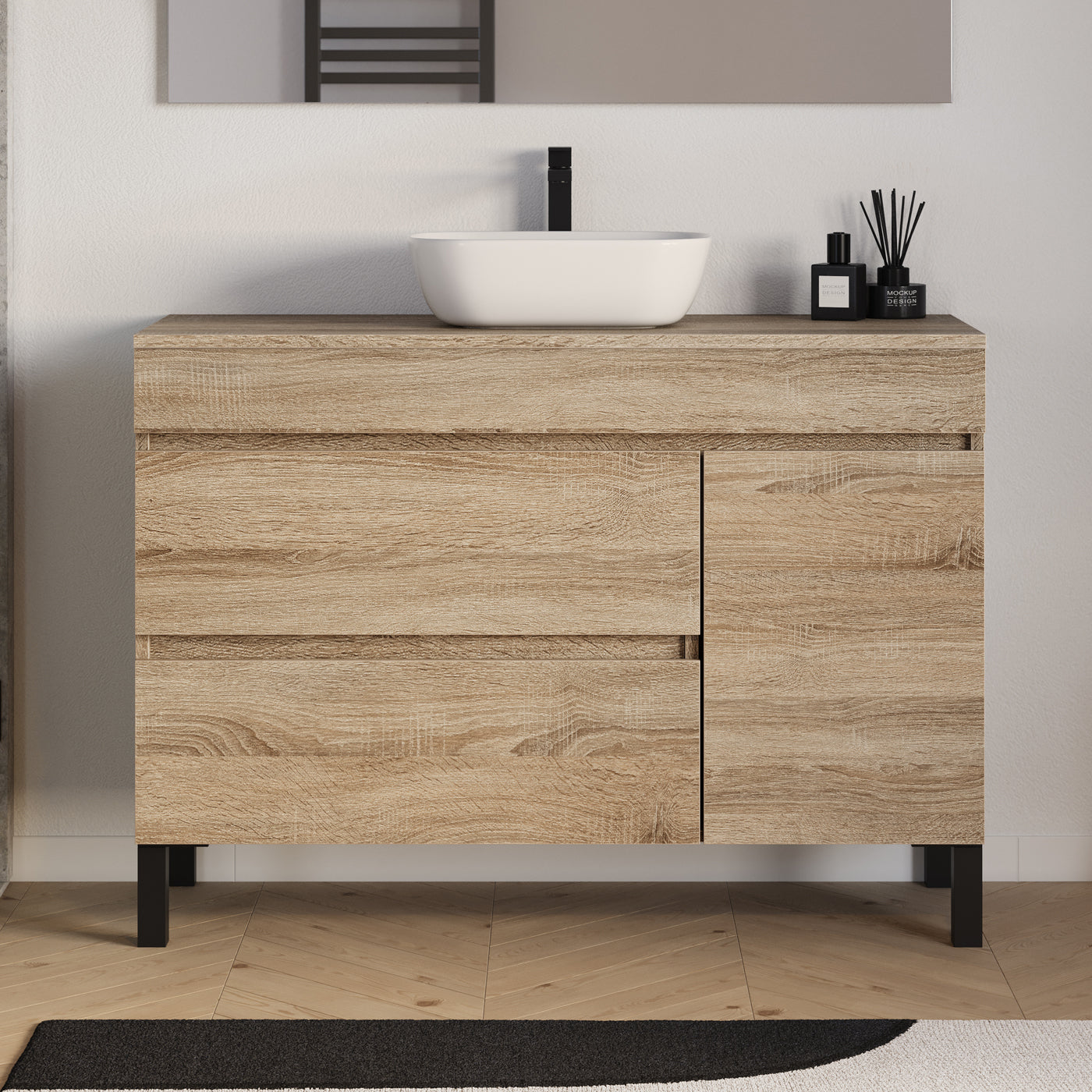 Meuble salle de bain LAZARO 120cm cambrian avec vasque zeus