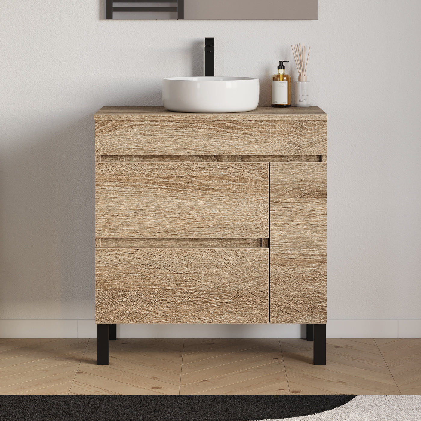 Meuble salle de bain LAZARO 80cm cambrian  avec vasque ares