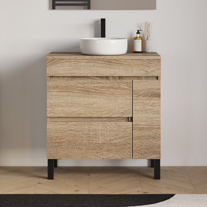 Meuble salle de bain LAZARO 80cm cambrian  avec vasque ares