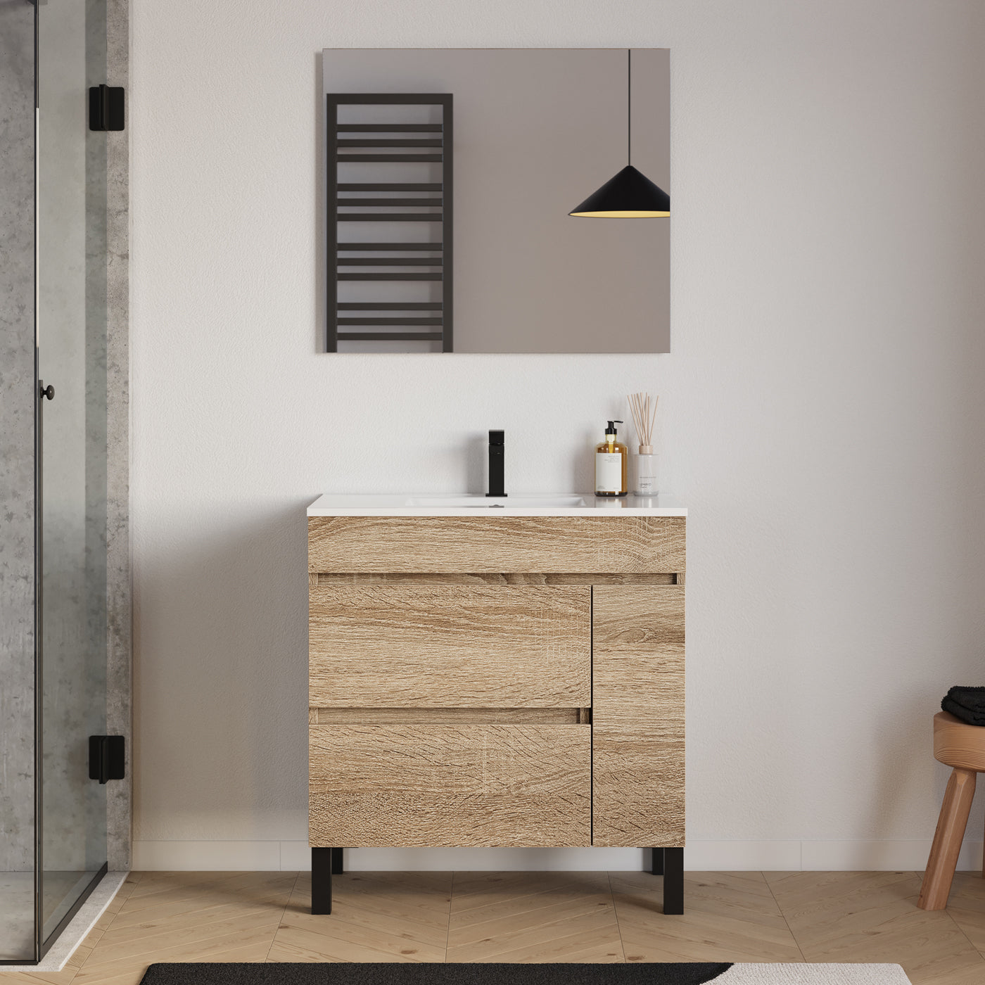 Meuble salle de bain LAZARO 80cm cambrian