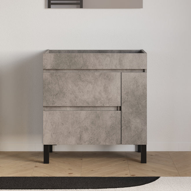 Meuble sous vasque 80 cm Lazaro gris 