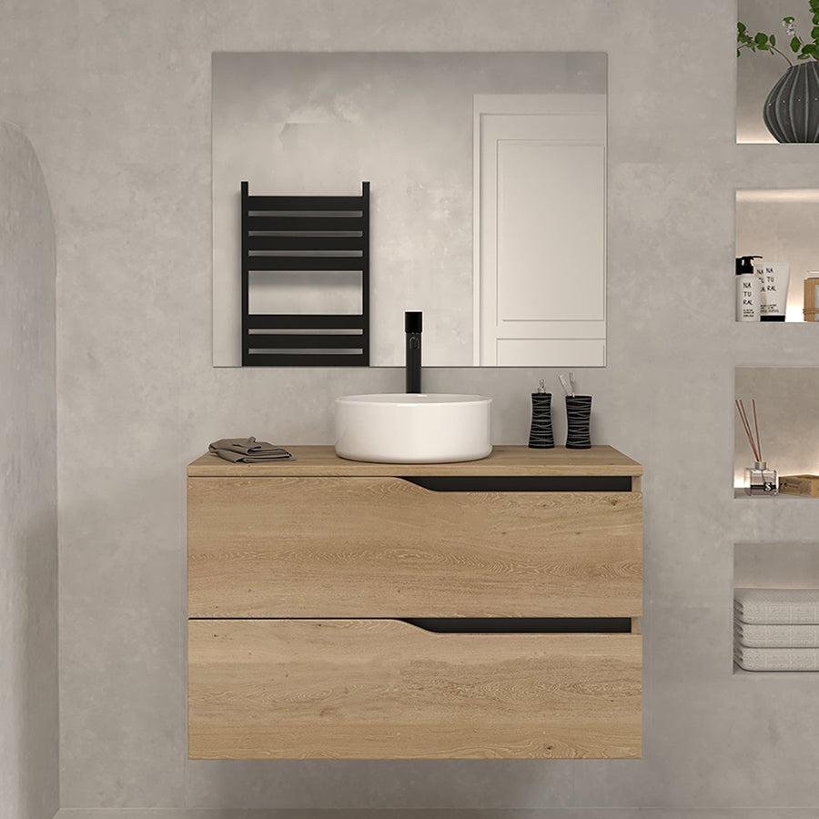 Meuble de salle de bain Luna 80 cm avec bol Madera miel