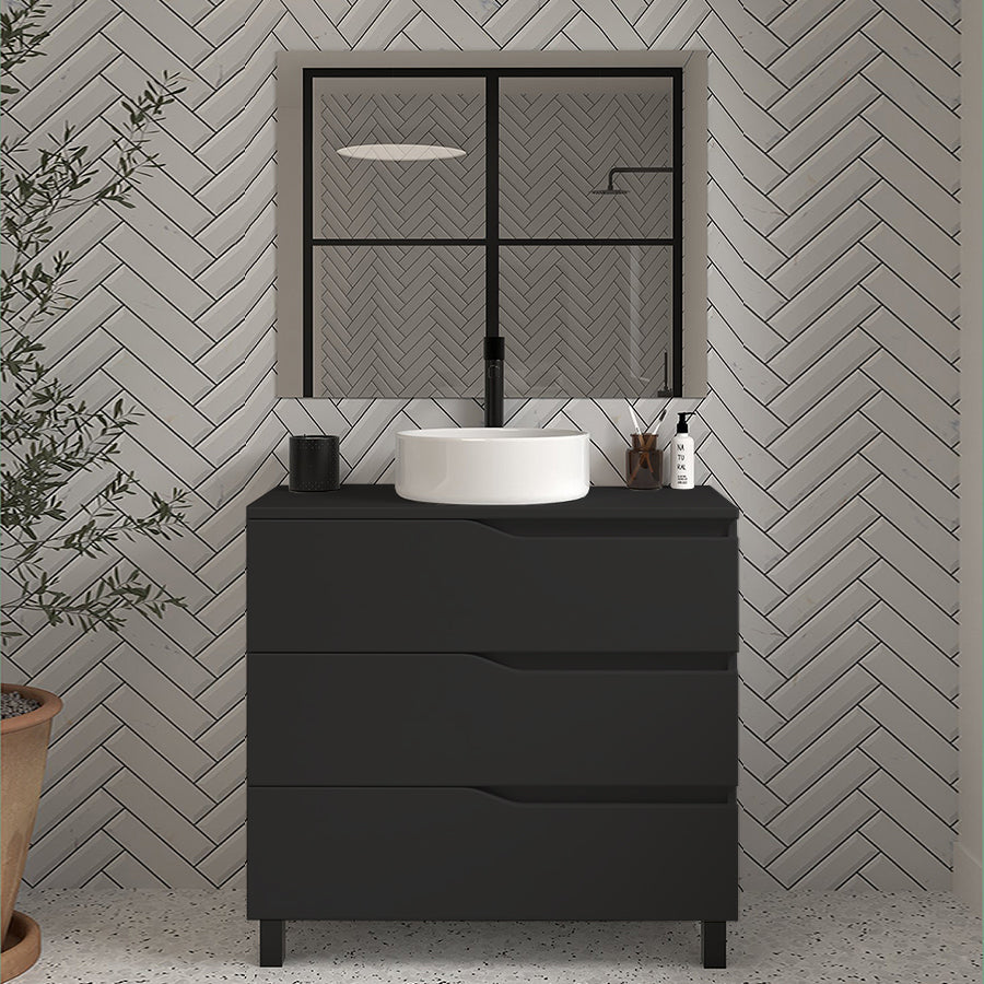Meuble de salle de bain MATA 60 70 80 cm vasque ares noir