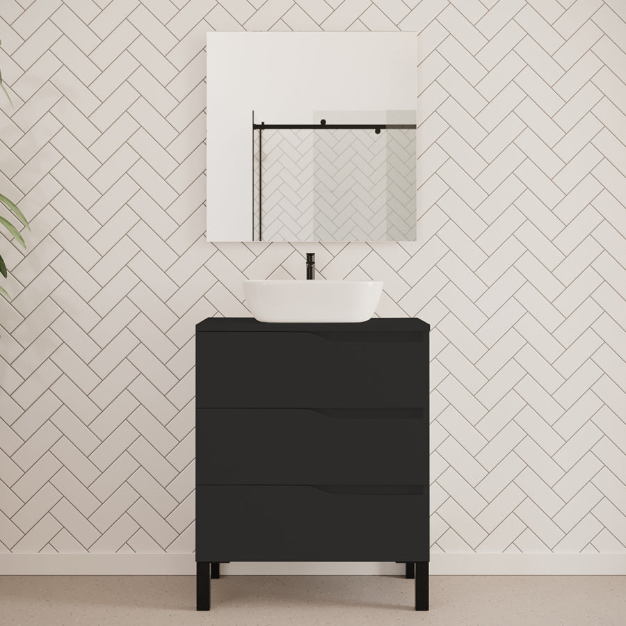 Meuble de salle de bain MATA 60 70 cm vasque zeus noir