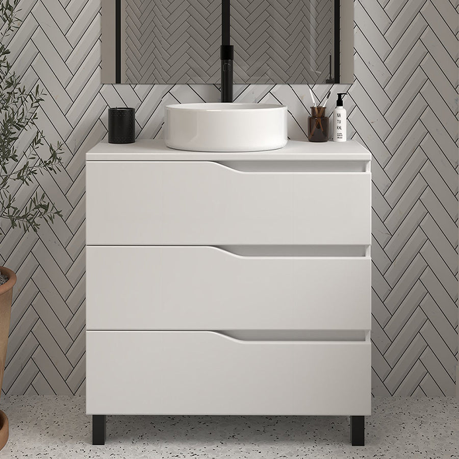 Meuble de salle de bain MATA 60 blanc avec bol sans miroir