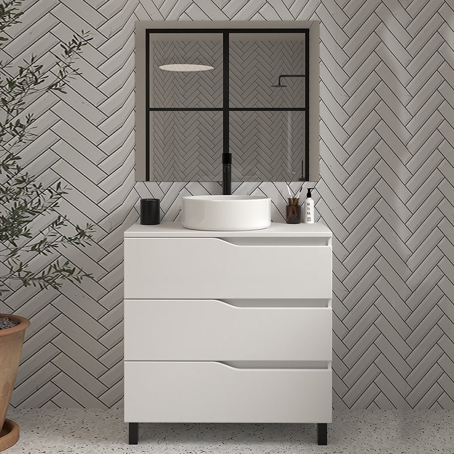 Meuble de salle de bain MATA 60cm blanc avec bol