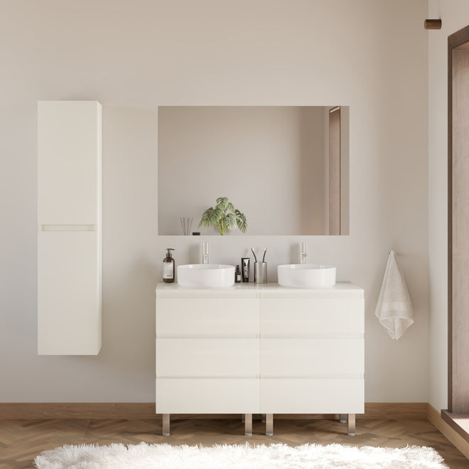 Meuble de salle de bain MAYOR 120 140 cm double ares blanc scene