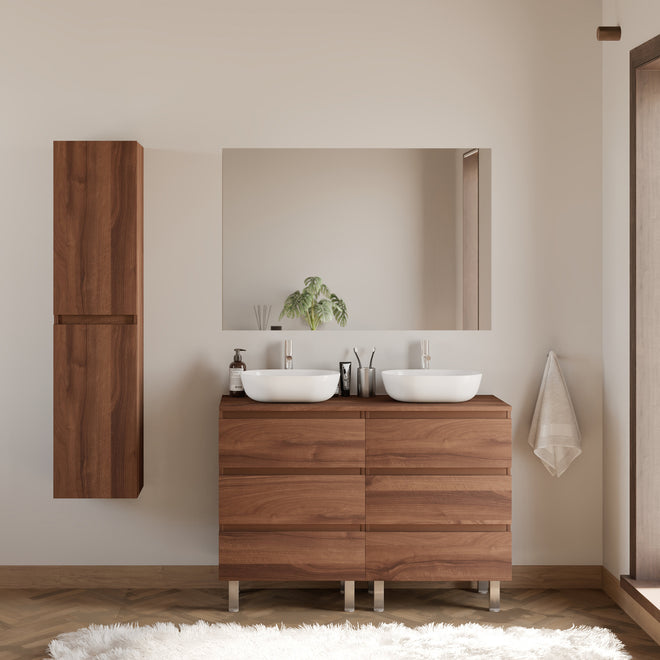 Meuble de salle de bain MAYOR 120 140 cm double zeus nogal scene