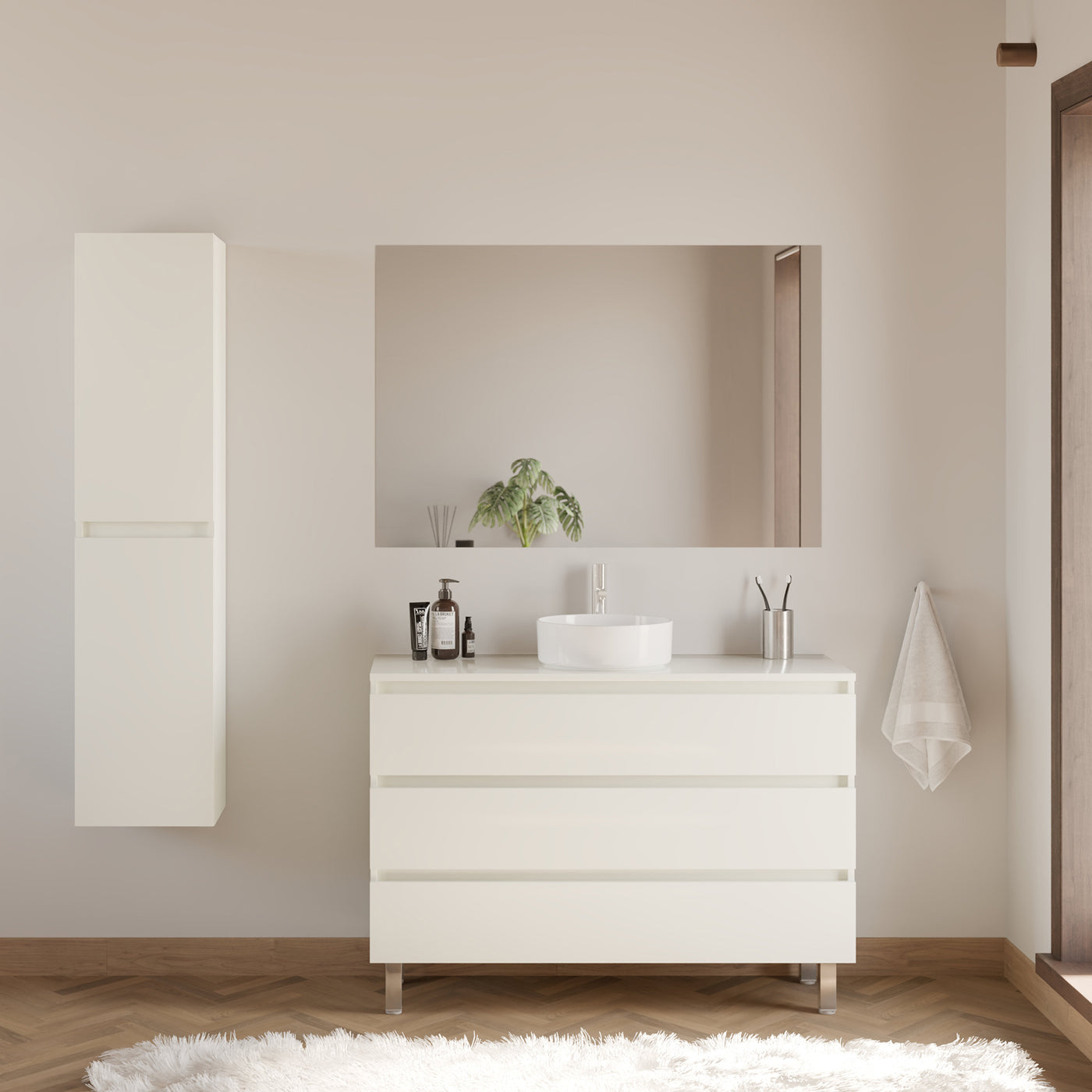 Meuble de salle de bain MAYOR 120 cm blanc ares scene