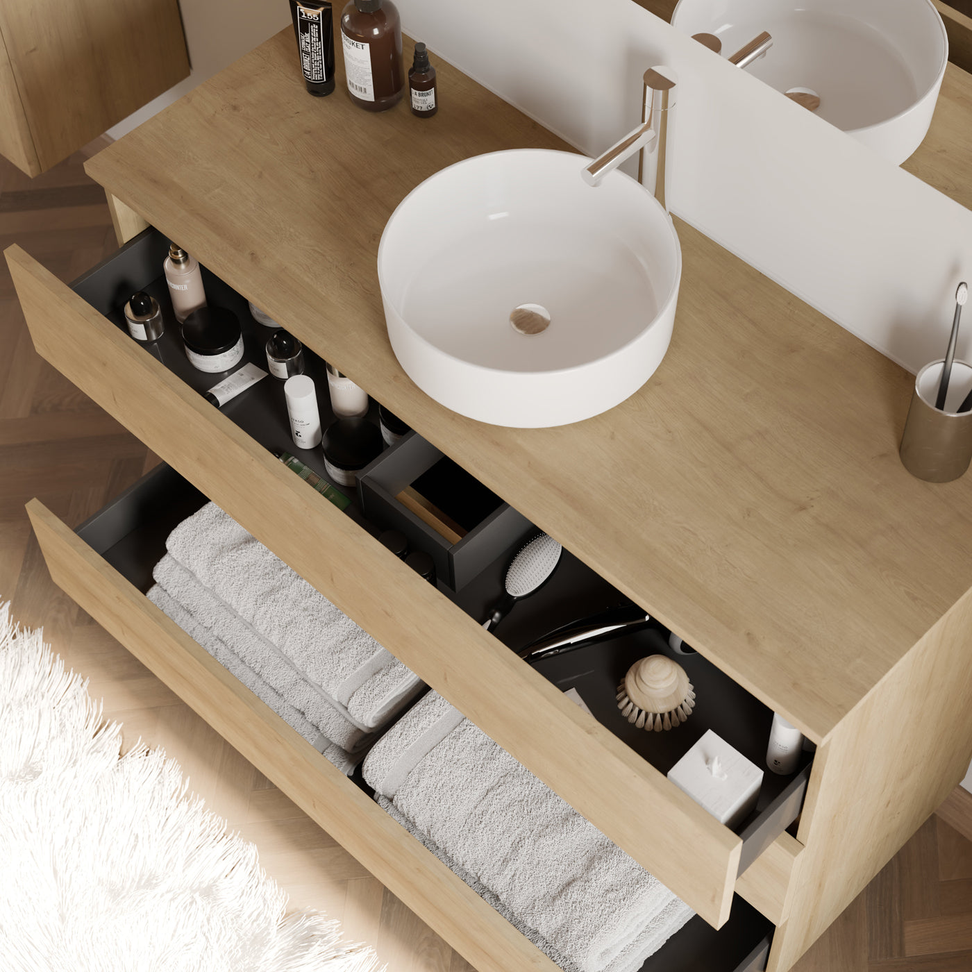 Meuble de salle de bain MAYOR 120 cm nebraska ares vue de dessus