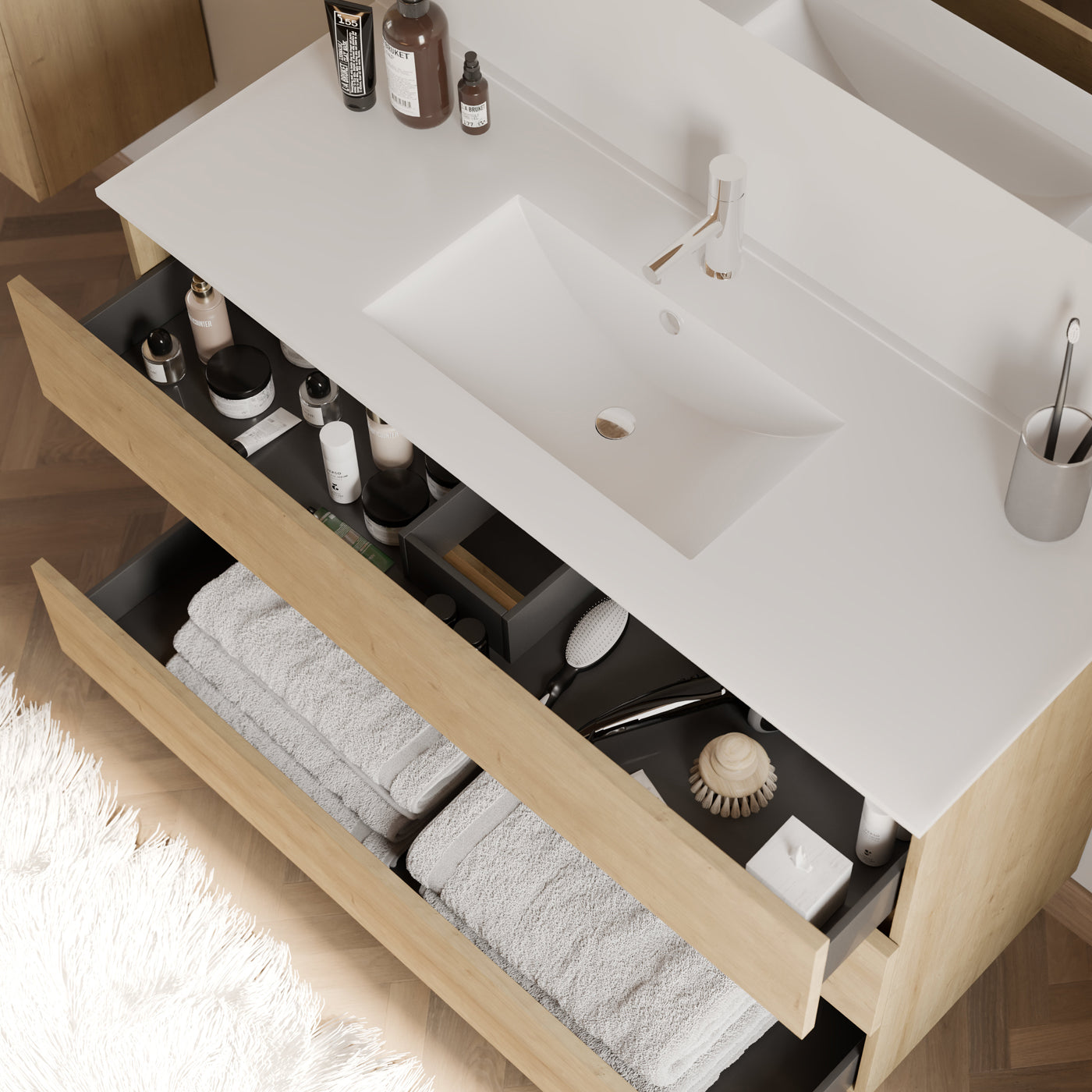 Meuble de salle de bain MAYOR 120 cm nebraska vue de dessus