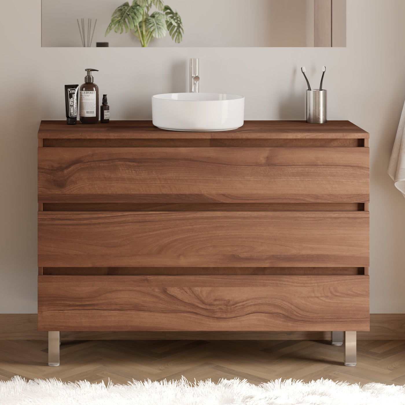 Meuble de salle de bain MAYOR 120 cm nogal ares sans miroir