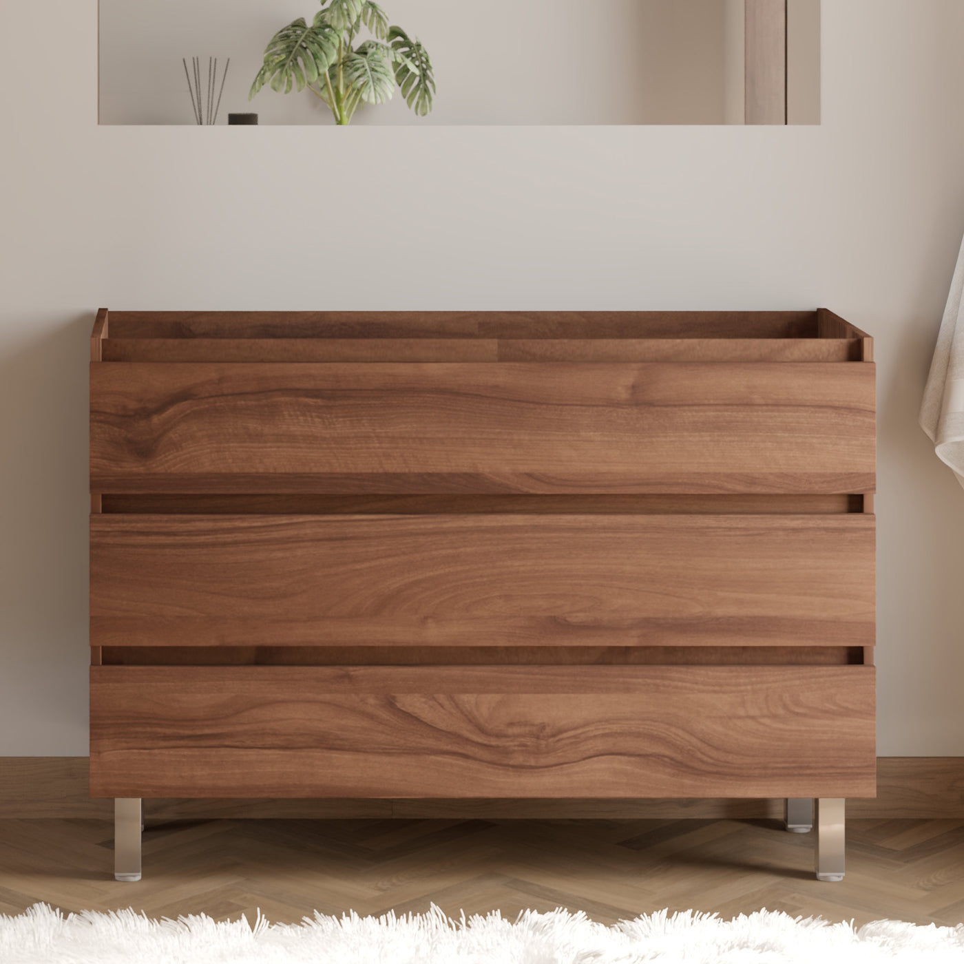 Meuble de salle de bain MAYOR 120 cm nogal meuble seul sans miroir