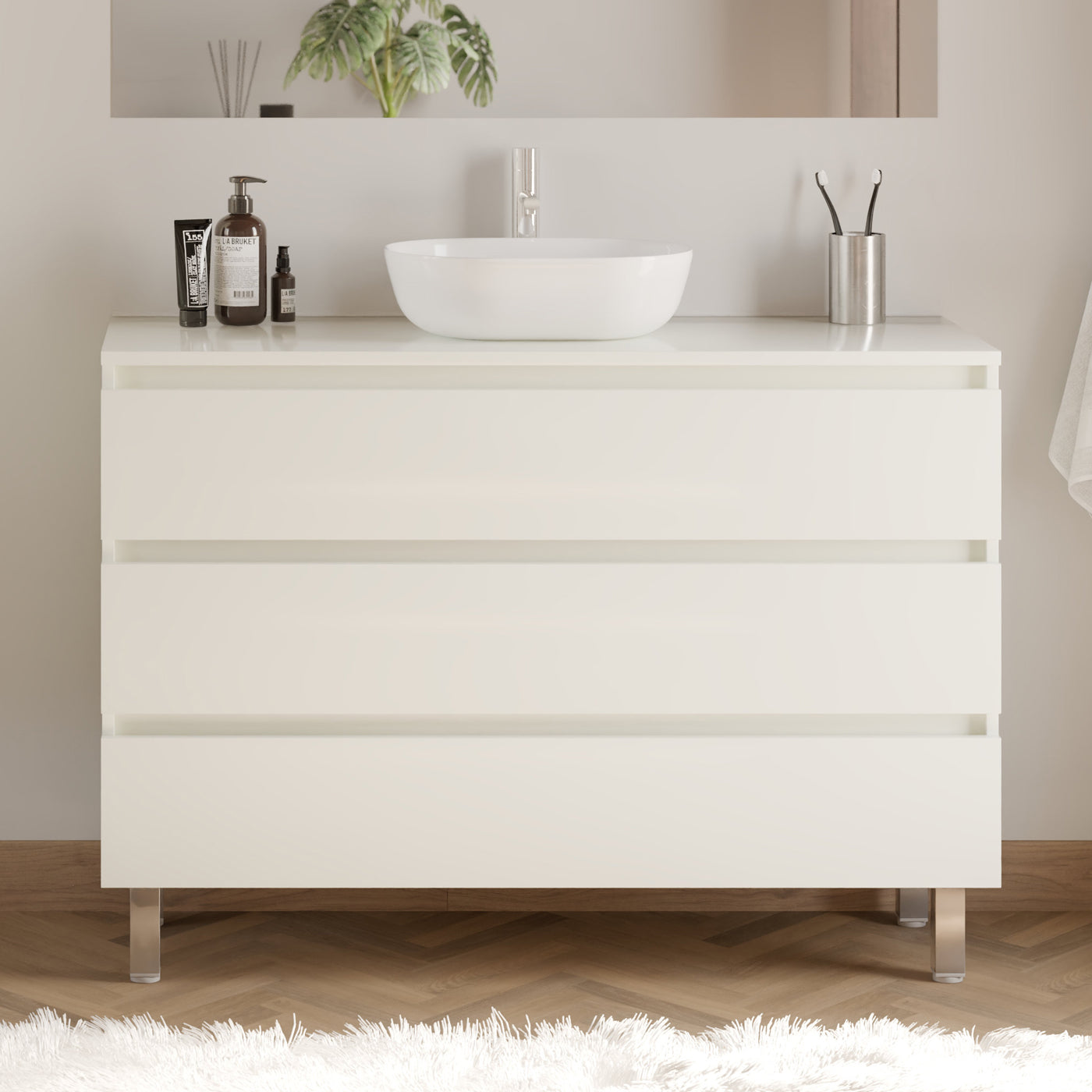 Meuble de salle de bain MAYOR 120 cm zeus blanc sans miroir
