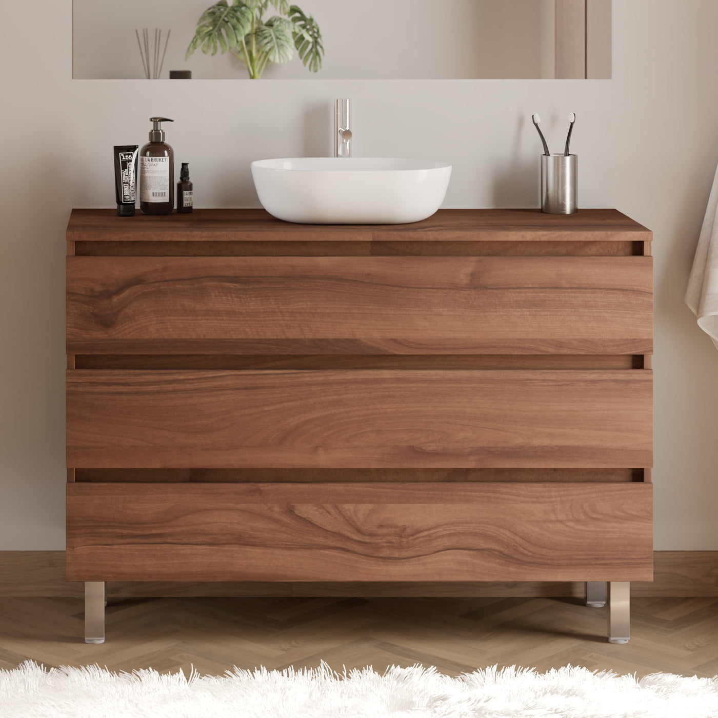 Meuble de salle de bain MAYOR 120 cm zeus nogal sans miroir