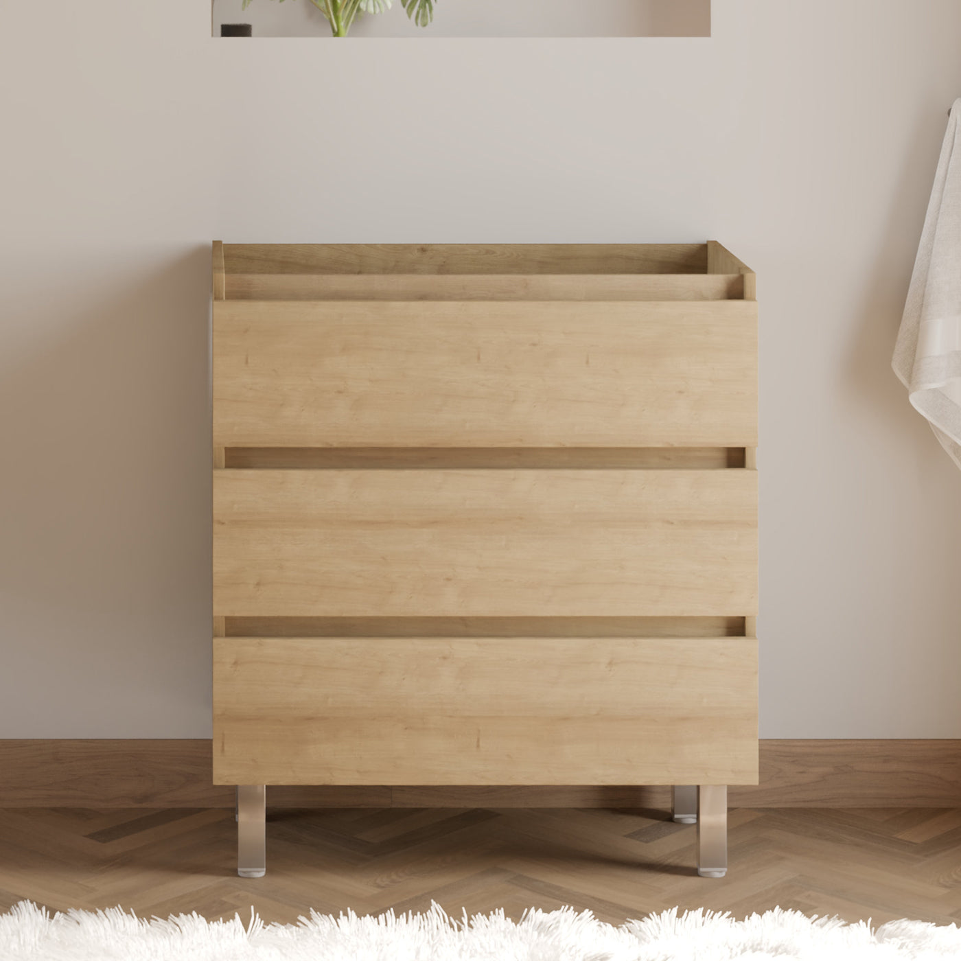 Meuble sous vasque seul, 3 tiroirs, 60cm, pour simple vasque - MAYOR