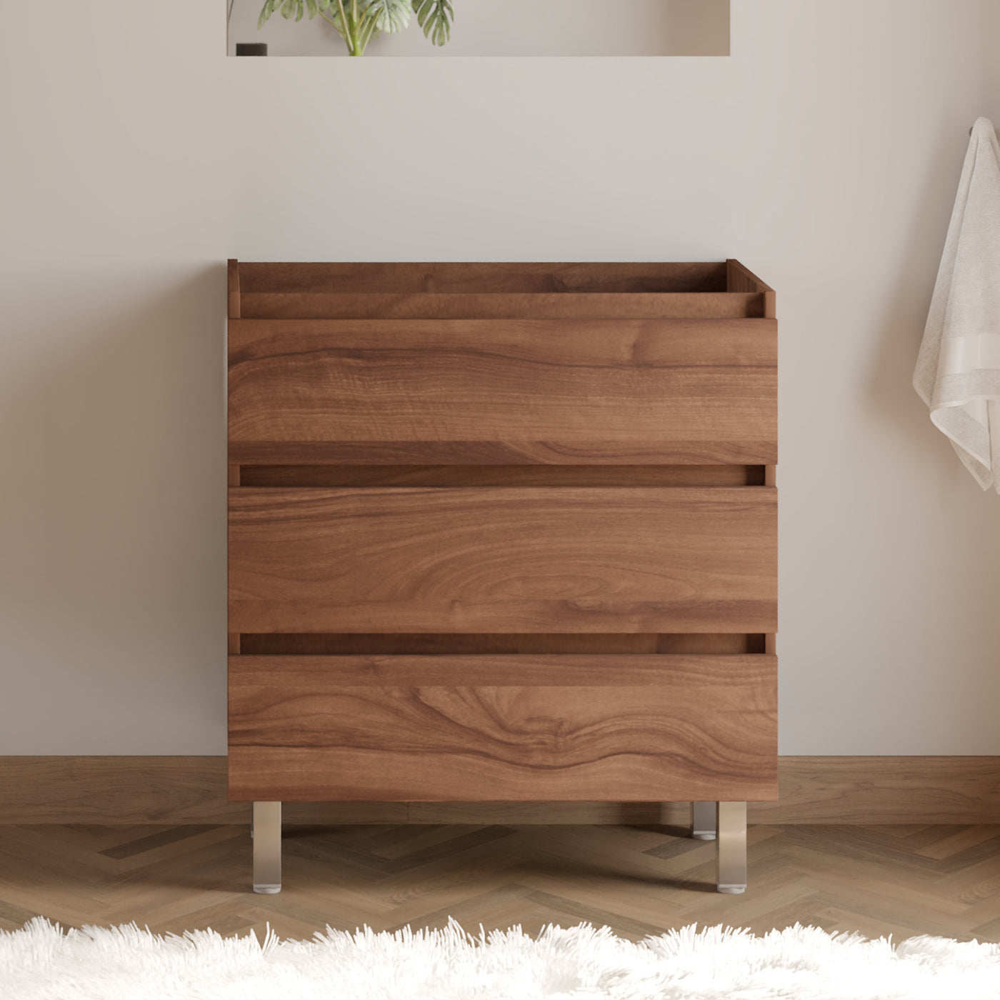 Meuble sous vasque seul, 3 tiroirs, 60cm, pour simple vasque - MAYOR