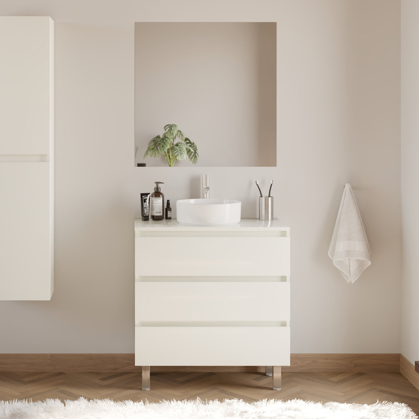 Meuble de salle de bain MAYOR 70 80 cm vasque ares blanc