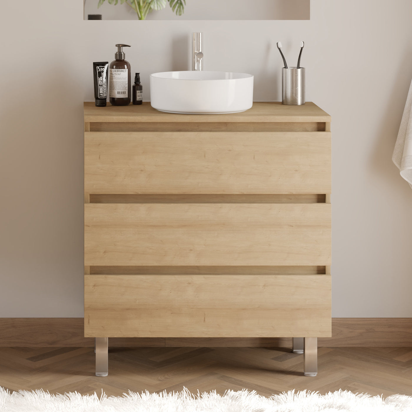 Meuble de salle de bain MAYOR 70 80 cm vasque ares nebraska sans miroir
