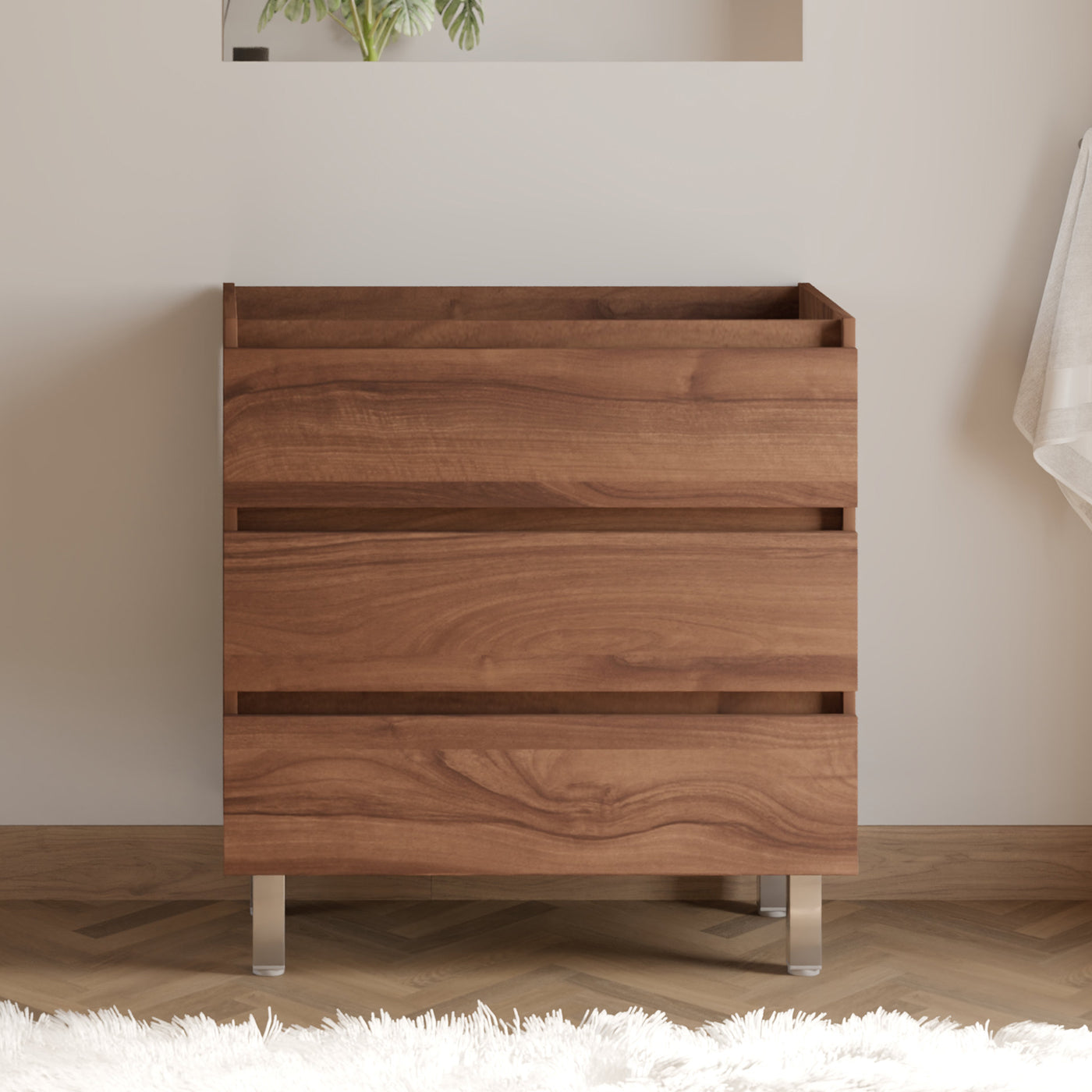 Meuble sous vasque seul, 3 tiroirs, 70cm, pour simple vasque - MAYOR