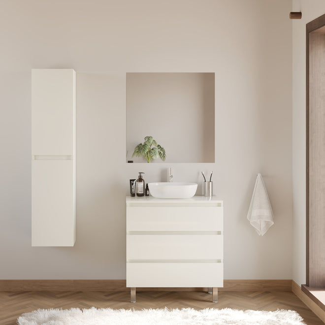 Meuble de salle de bain MAYOR 70 80 cm vasque zeus blanc scene