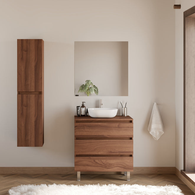Meuble de salle de bain MAYOR 70 80 cm vasque zeus nogal scene