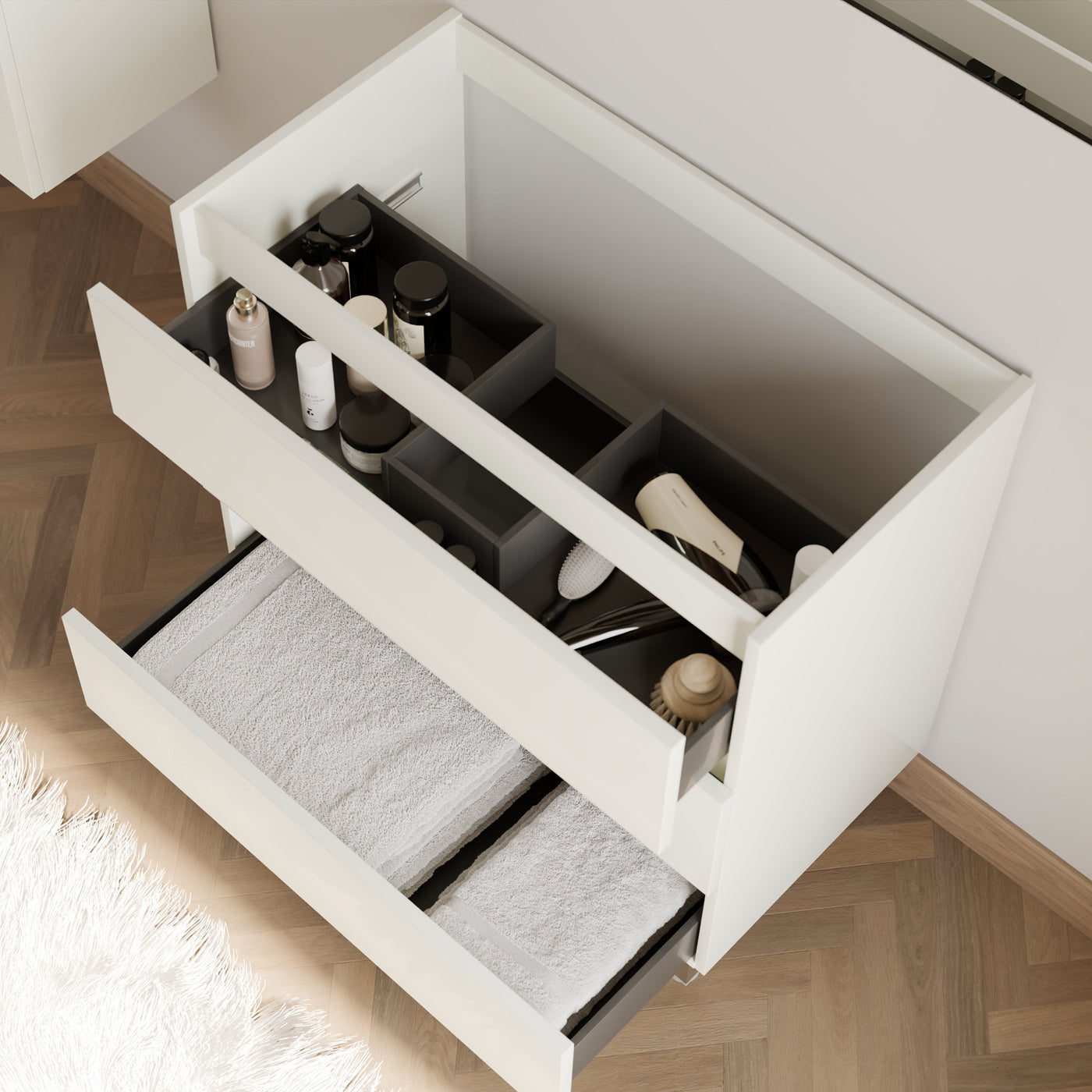 Meuble sous vasque seul, 3 tiroirs, 70cm, pour simple vasque - MAYOR