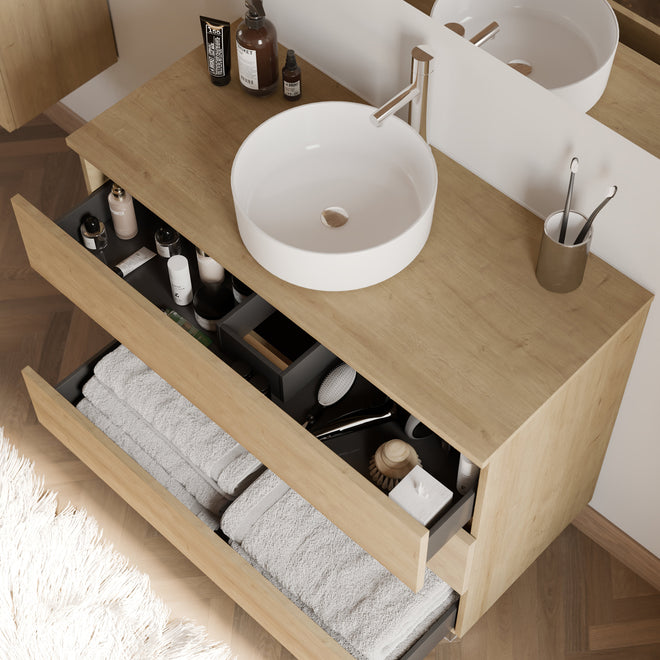 Meuble de salle de bain MAYOR 90 100 cm Nebraska vasque ares vue de dessus