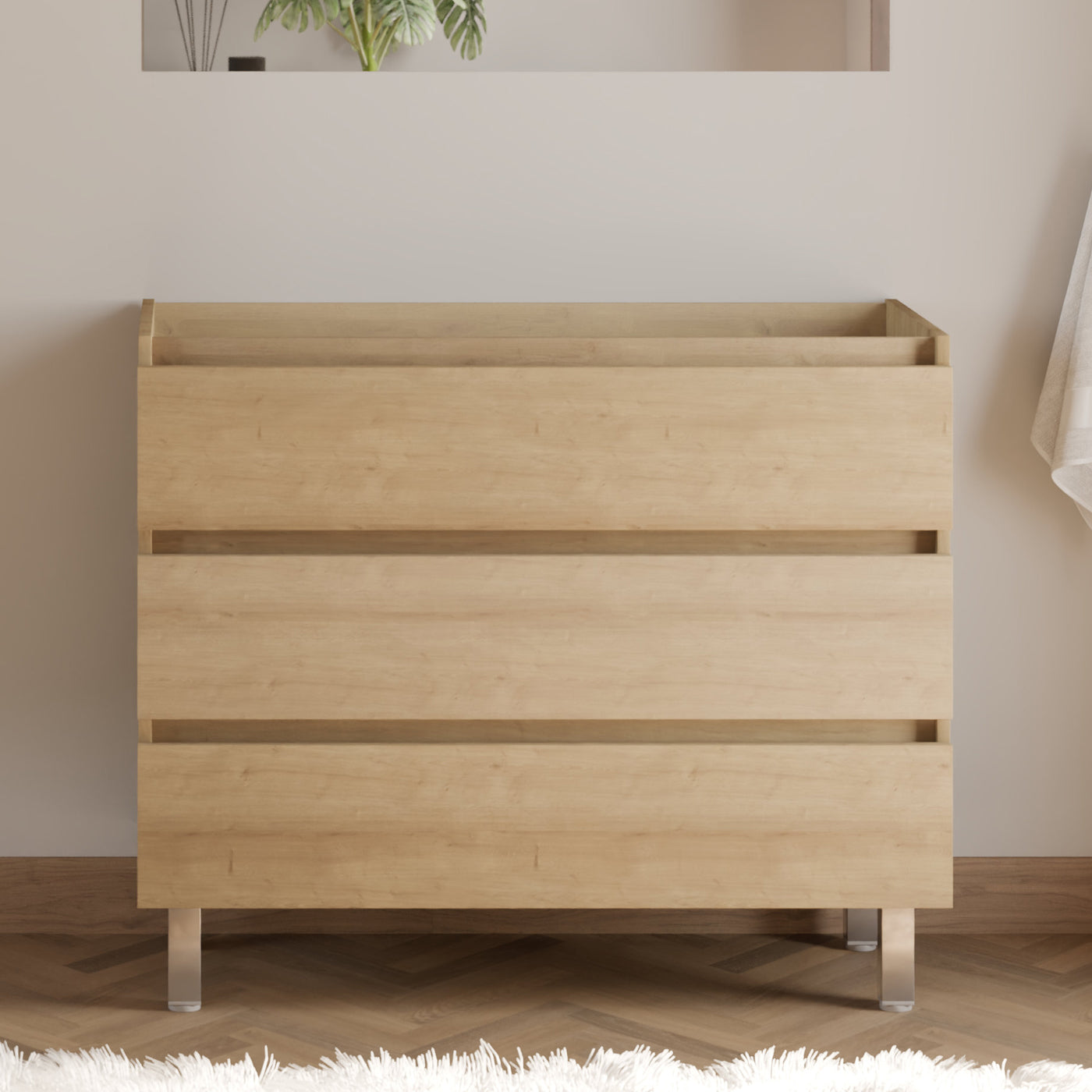 Meuble sous vasque seul, 3 tiroirs, 90cm, pour simple vasque - MAYOR