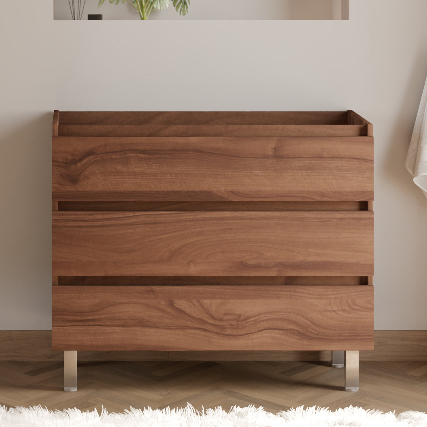 Meuble sous vasque seul, 3 tiroirs, 90cm, pour simple vasque - MAYOR